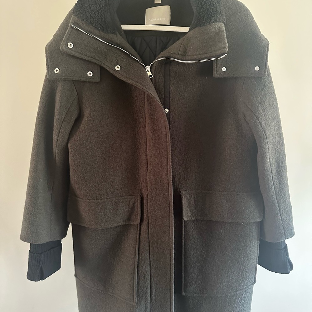 Soia & Kyo Dark Green Wool Coat